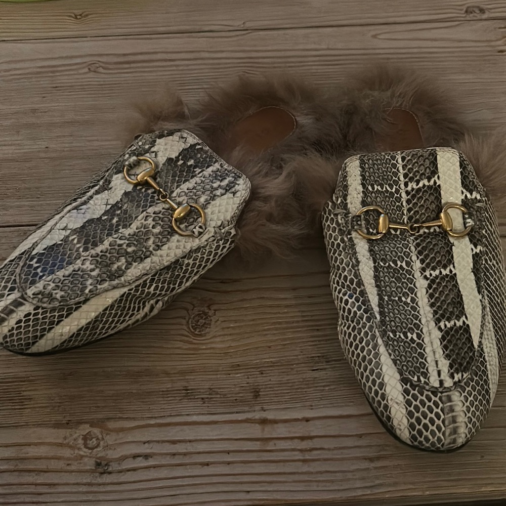 Gucci Snakeskin Princetown w 37